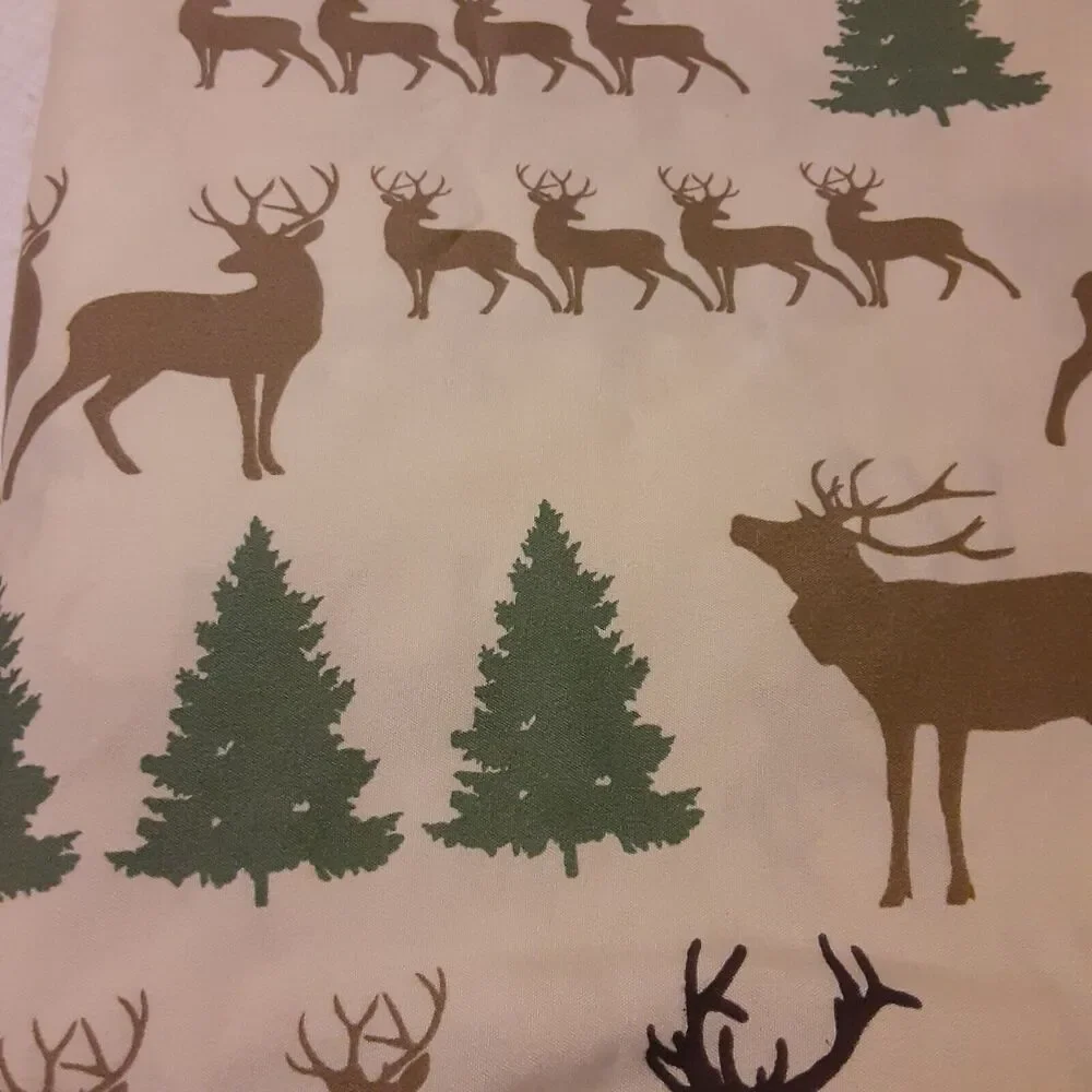 Remington Deer & Pine Flat Sheet Masculine Lodge Outdoorsy